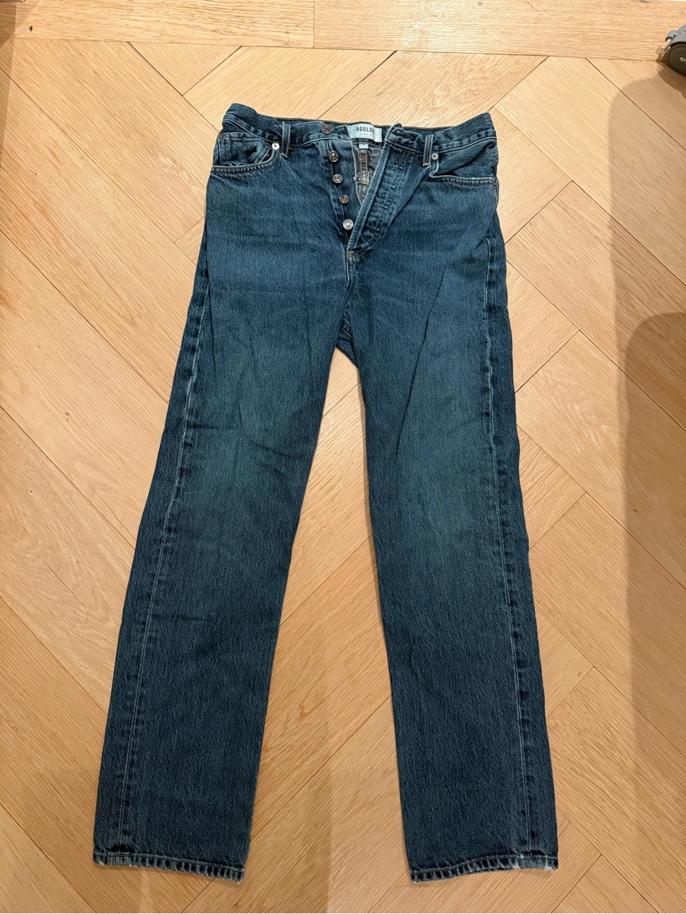 AGOLDE 90's Pinch Waist High Rise Straight Jeans Blue Waist 26